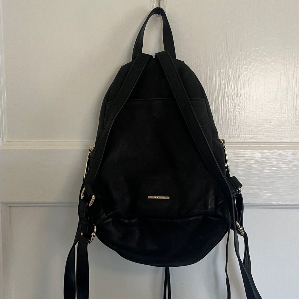 Rebecca Minkoff Julian backpack soft black suede leather and gold hardware - Picture 5 of 9